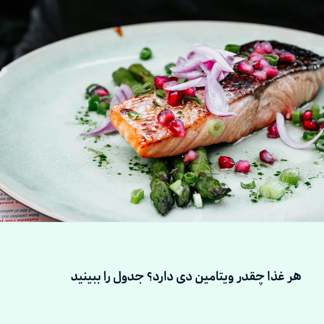 جدول ویتامین دی غذاها