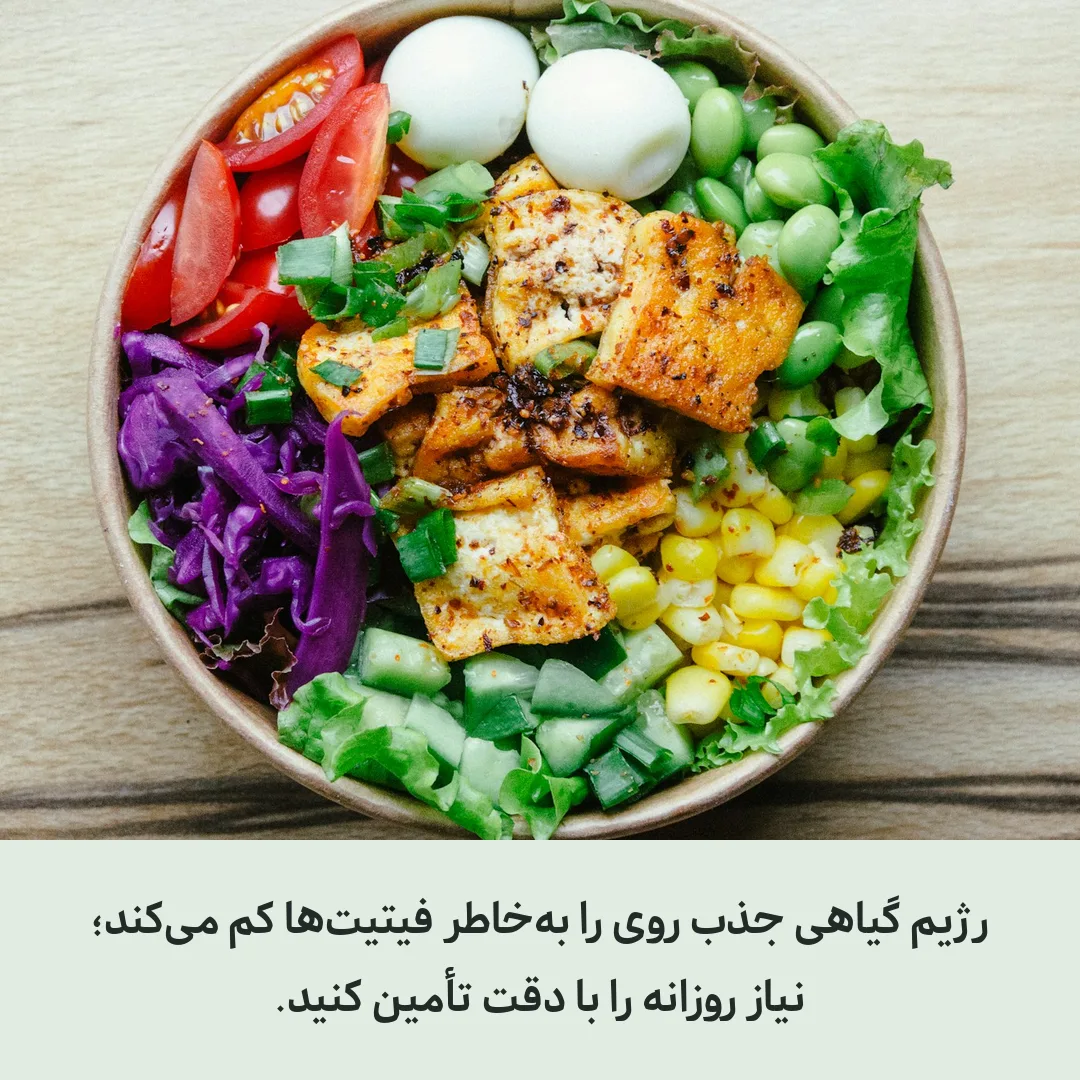 کاسهٔ سالاد گیاهی با حبوبات و سبزیجات تازه